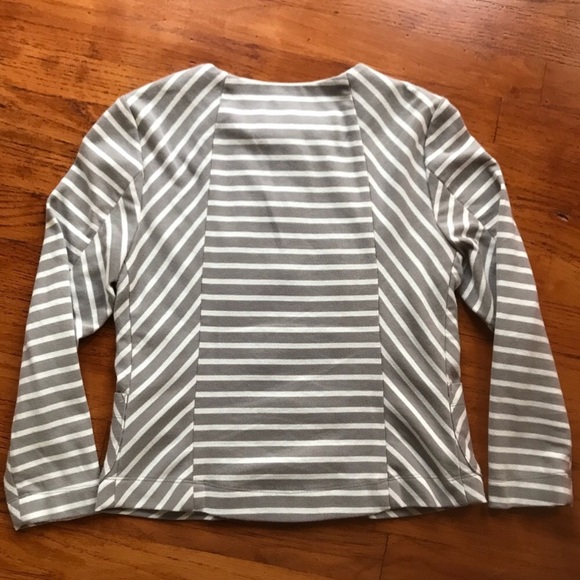 Sold Anthro Isani Taupe Striped Cardigan Jacket XS - Picture 2 of 8